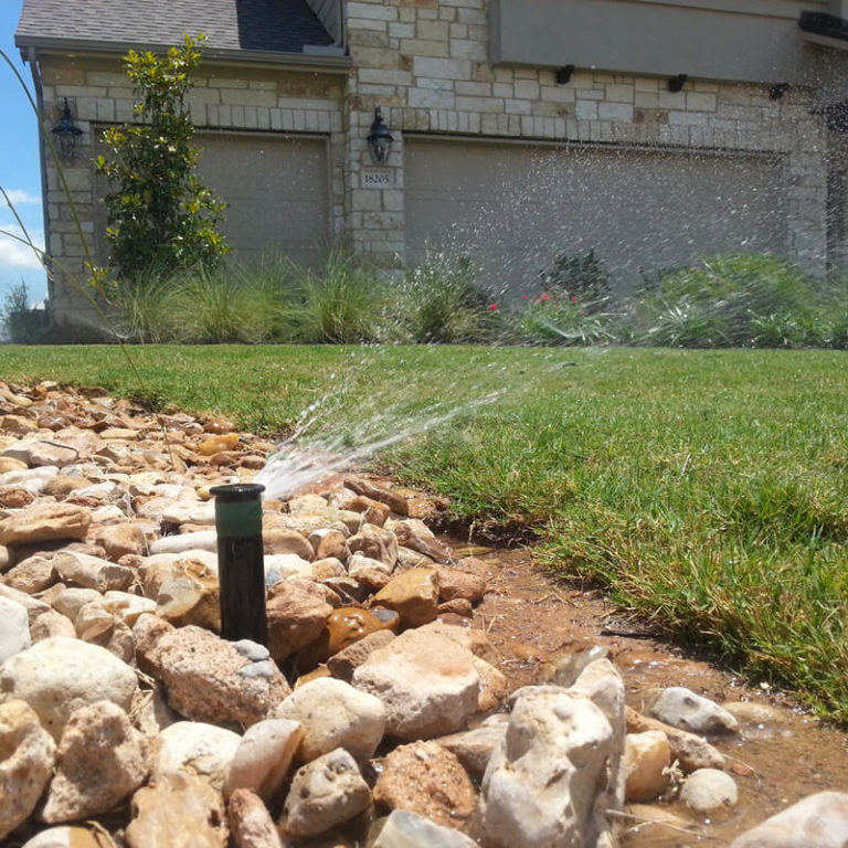 Sprinkler in rocks